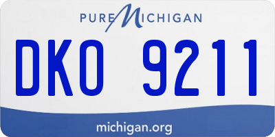 MI license plate DKO9211