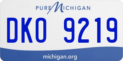 MI license plate DKO9219