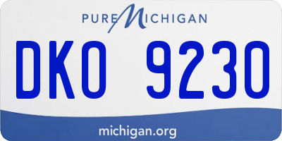 MI license plate DKO9230