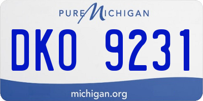 MI license plate DKO9231