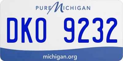 MI license plate DKO9232