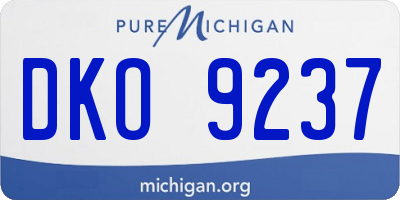 MI license plate DKO9237