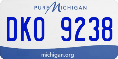MI license plate DKO9238