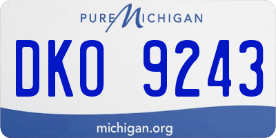MI license plate DKO9243