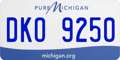 MI license plate DKO9250