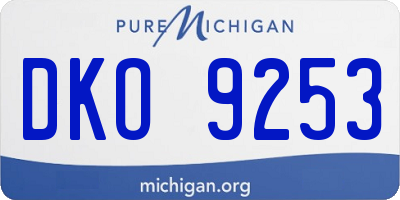 MI license plate DKO9253