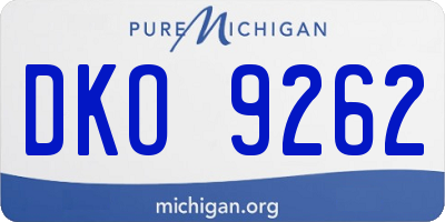 MI license plate DKO9262