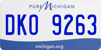 MI license plate DKO9263