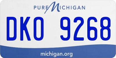 MI license plate DKO9268
