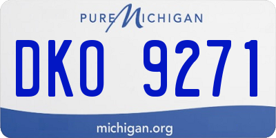 MI license plate DKO9271