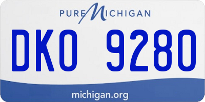 MI license plate DKO9280