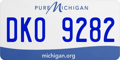 MI license plate DKO9282