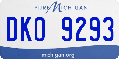 MI license plate DKO9293
