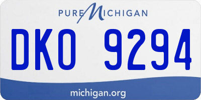 MI license plate DKO9294