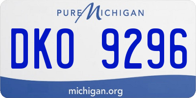 MI license plate DKO9296