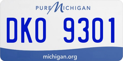 MI license plate DKO9301