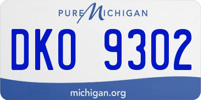 MI license plate DKO9302