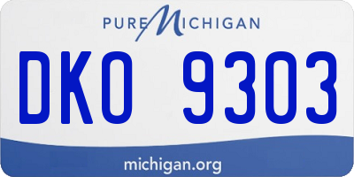 MI license plate DKO9303