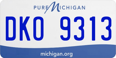 MI license plate DKO9313