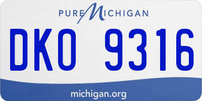 MI license plate DKO9316