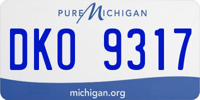 MI license plate DKO9317