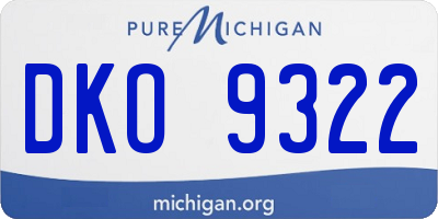 MI license plate DKO9322