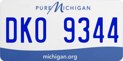 MI license plate DKO9344
