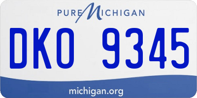MI license plate DKO9345