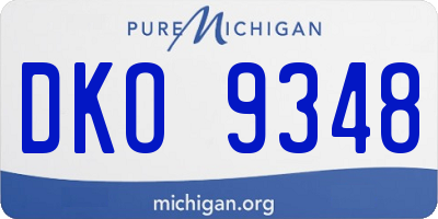 MI license plate DKO9348