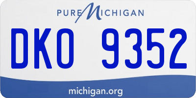 MI license plate DKO9352