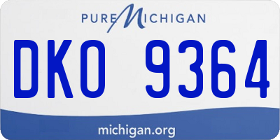MI license plate DKO9364