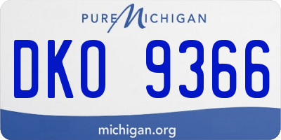MI license plate DKO9366