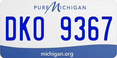 MI license plate DKO9367