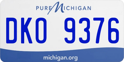 MI license plate DKO9376