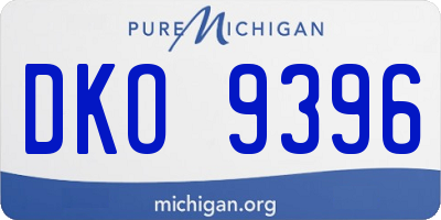 MI license plate DKO9396