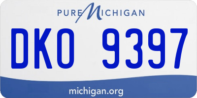 MI license plate DKO9397