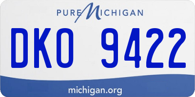 MI license plate DKO9422