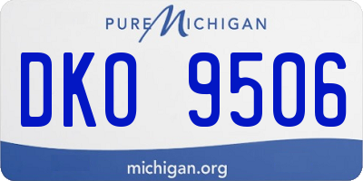 MI license plate DKO9506