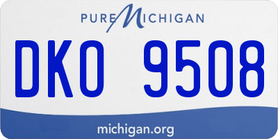 MI license plate DKO9508