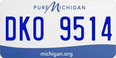 MI license plate DKO9514