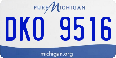 MI license plate DKO9516