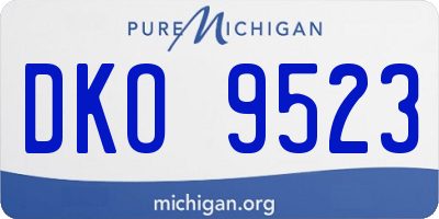 MI license plate DKO9523