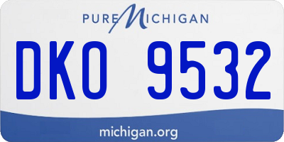 MI license plate DKO9532