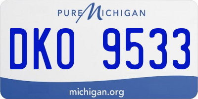 MI license plate DKO9533