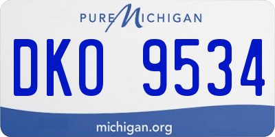 MI license plate DKO9534