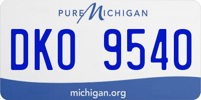 MI license plate DKO9540
