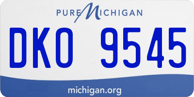 MI license plate DKO9545