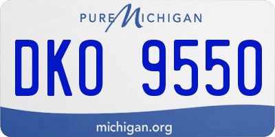 MI license plate DKO9550