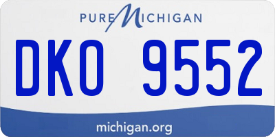 MI license plate DKO9552