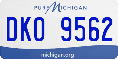 MI license plate DKO9562